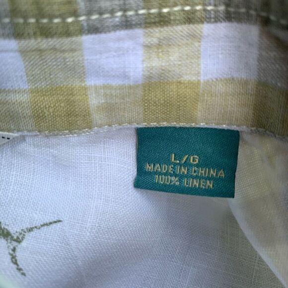Large Tommy Bahama Yellow-Gray-White SS Shirt‎ - Picture 5 of 6